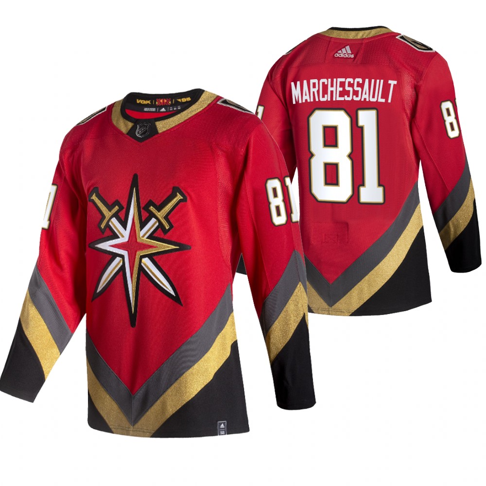 2021 Adidias Vegas Golden Knights #81 Jonathan Marchessault Red Men Reverse Retro Alternate NHL Jersey->ottawa senators->NHL Jersey